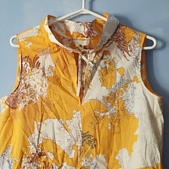 COS Multicolor Yellow Print Cotton Poplin Dress S - Picture 8 of 11